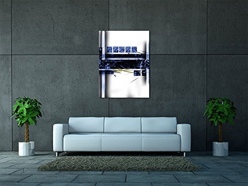 Bilderdepot24 Keilrahmenbild - Abstrakte Kunst Spiral - blau - 90x120cm – Leinwandbilder - Urban & Graphic - Formen - Rechtecke - rechteckig - gerade - modern
