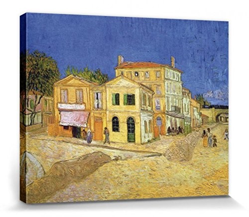1art1 55792 Vincent Van Gogh - Das Gelbe Haus, Vincents Haus In Arles, 1888 Poster Leinwandbild Auf Keilrahmen 50 x 40 cm