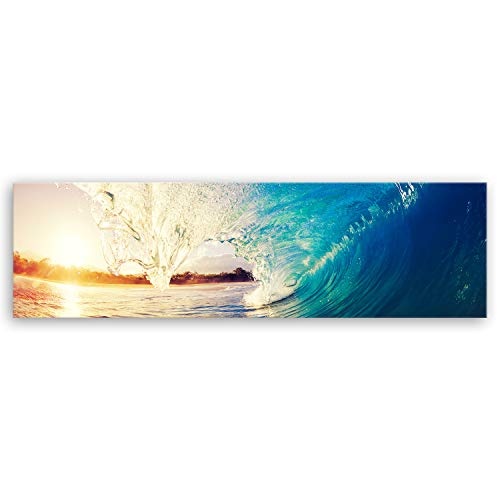 ge Bildet® hochwertiges Leinwandbild Panorama - The Wave - 140 x 40 cm einteilig 1281