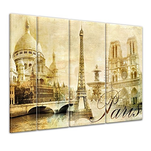 Keilrahmenbild - Paris - Bild auf Leinwand - 180 x 120 cm...