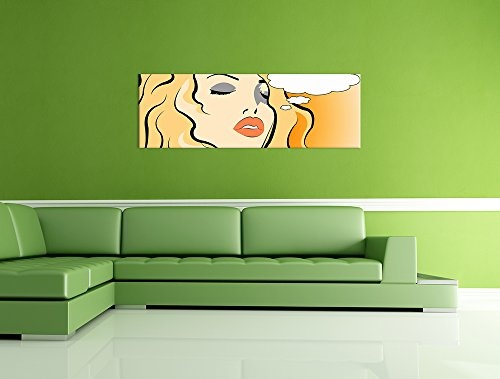 Keilrahmenbild - Pop Art Woman - Bild auf Leinwand - 120x40 cm - Leinwandbilder - Urban & Graphic - Blondine - Retro - Comic