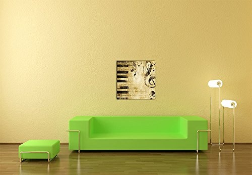 Keilrahmenbild - Grunge Musik - Bild auf Leinwand - 80 x 80 cm - Leinwandbilder - Bilder als Leinwanddruck - Urban & Graphic - stilvolle Komposition mit Musikelementen