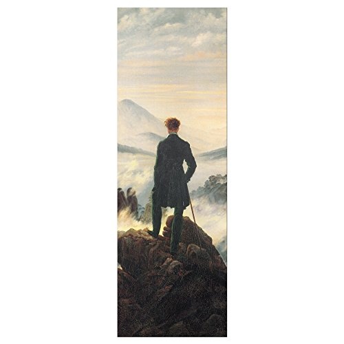 Keilrahmenbild Caspar David Friedrich Der Wanderer über dem Nebelmeer - 40x120cm hochkant - Alte Meister Berühmte Gemälde Leinwandbild Kunstdruck Bild auf Leinwand