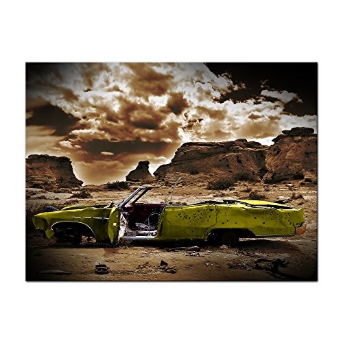 Keilrahmenbild - Cadillac - gelb-sephia - Bild auf...