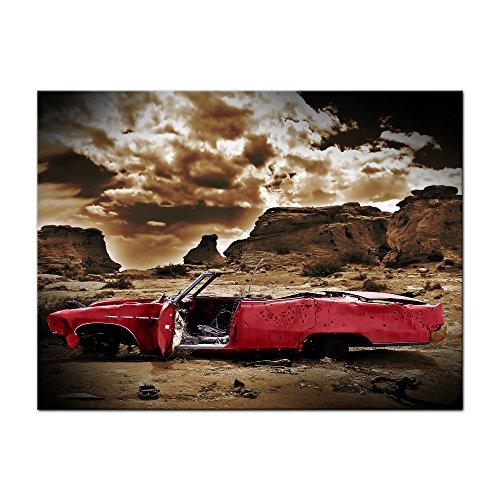 Keilrahmenbild - Cadillac - rot-sephia - Bild auf...