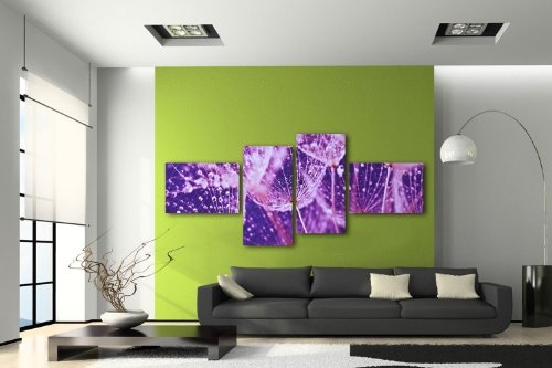Leinwandbild Pusteblume Violett LW287 Wandbild, Bild auf...