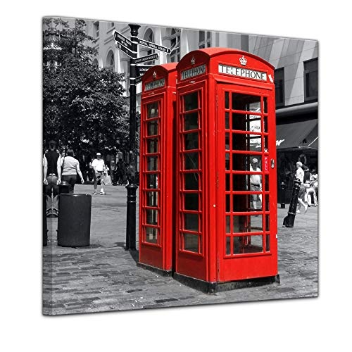 Keilrahmenbild - Rote Telefonzelle in London - Bild auf...