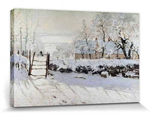 1art1 57116 Claude Monet - Die Elster, 1868-69 Poster Leinwandbild Auf Keilrahmen 120 x 80 cm