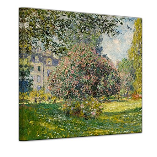 Keilrahmenbild Claude Monet Parc Monceau - 80x80cm Quadrat - Alte Meister Berühmte Gemälde Leinwandbild Kunstdruck Bild auf Leinwand