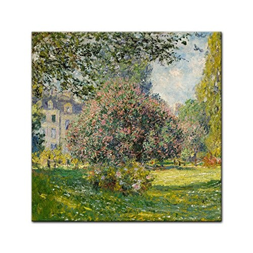 Keilrahmenbild Claude Monet Parc Monceau - 80x80cm Quadrat - Alte Meister Berühmte Gemälde Leinwandbild Kunstdruck Bild auf Leinwand