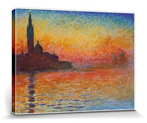 1art1 56775 Claude Monet - Abendstimmung In Venedig, 1908 Poster Leinwandbild Auf Keilrahmen 80 x 60 cm