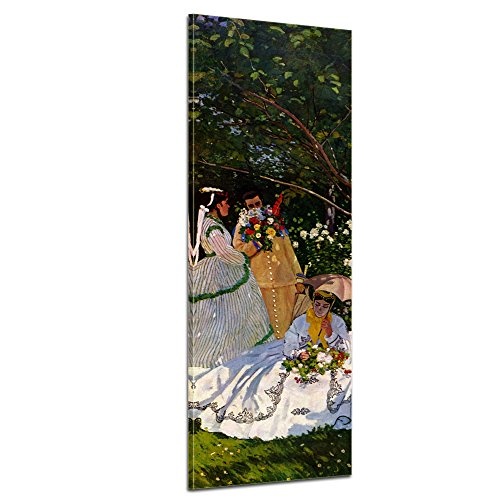 Keilrahmenbild Claude Monet Frauen im Garten - 40x120cm hochkant - Alte Meister Berühmte Gemälde Leinwandbild Kunstdruck Bild auf Leinwand