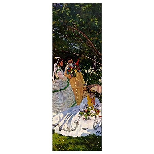 Keilrahmenbild Claude Monet Frauen im Garten - 40x120cm hochkant - Alte Meister Berühmte Gemälde Leinwandbild Kunstdruck Bild auf Leinwand