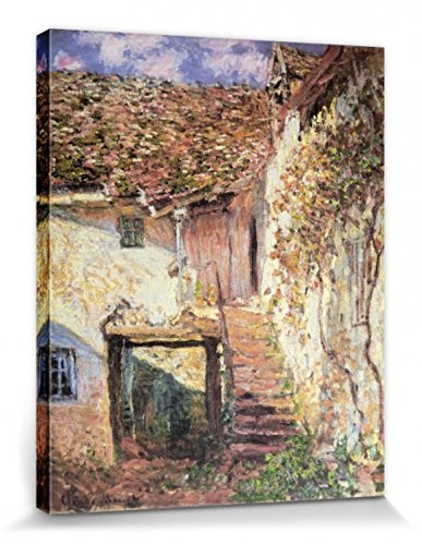 1art1 85298 Claude Monet - Die Treppe, 1878 Poster Leinwandbild Auf Keilrahmen 50 x 40 cm