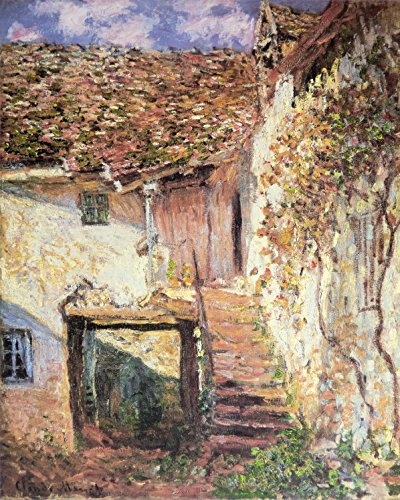 1art1 85298 Claude Monet - Die Treppe, 1878 Poster Leinwandbild Auf Keilrahmen 50 x 40 cm