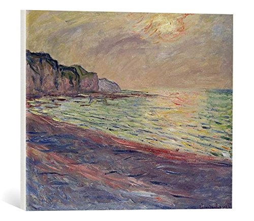 kunst für alle Leinwandbild: Claude Monet The Beach at Pourville Setting Sun 1882" - hochwertiger Druck, Leinwand auf Keilrahmen, Bild fertig zum Aufhängen, 50x40 cm