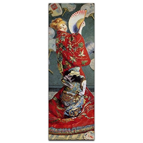 Keilrahmenbild Claude Monet La Japonaise (Camille im japanischen Kostüm) - 40x120cm hochkant - Alte Meister Berühmte Gemälde Leinwandbild Kunstdruck Bild auf Leinwand