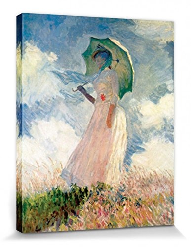 1art1 56256 Claude Monet - Frau Mit Sonnenschirm 1886 Poster Leinwandbild Auf Keilrahmen 50 x 40 cm