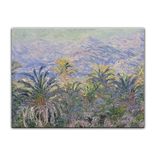 Keilrahmenbild Claude Monet Palmen in Bordighera - 120x90cm quer - Alte Meister Berühmte Gemälde Leinwandbild Kunstdruck Bild auf Leinwand
