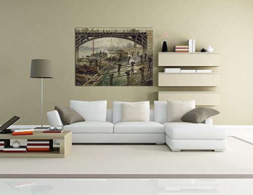 Keilrahmenbild Claude Monet Die Kohlenträger - 120x90cm quer - Alte Meister Berühmte Gemälde Leinwandbild Kunstdruck Bild auf Leinwand