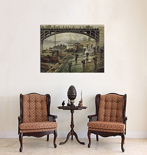 Keilrahmenbild Claude Monet Die Kohlenträger - 120x90cm quer - Alte Meister Berühmte Gemälde Leinwandbild Kunstdruck Bild auf Leinwand