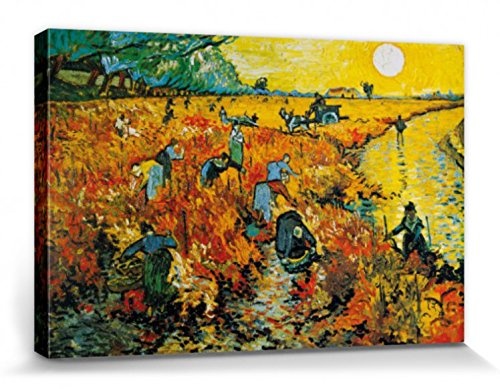 1art1 57325 Vincent Van Gogh - Der Rote Weingarten, 1888 Poster Leinwandbild Auf Keilrahmen 120 x 80 cm