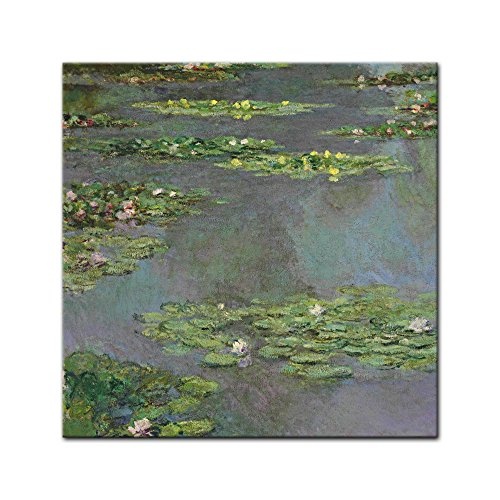 Keilrahmenbild Claude Monet Seerosenteich - 80x80cm Quadrat - Alte Meister Berühmte Gemälde Leinwandbild Kunstdruck Bild auf Leinwand