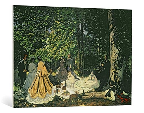 kunst für alle Leinwandbild: Claude Monet Le Dejeuner sur l Herbe 1866" - hochwertiger Druck, Leinwand auf Keilrahmen, Bild fertig zum Aufhängen, 100x70 cm