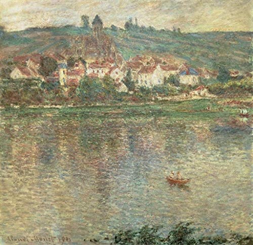 kunst für alle Leinwandbild: Claude Monet Vetheuil 1901" - hochwertiger Druck, Leinwand auf Keilrahmen, Bild fertig zum Aufhängen, 45x45 cm