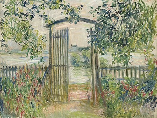 Artland Qualitätsbilder I Bild auf Leinwand Leinwandbilder Wandbilder 40 x 30 cm Landschaften Garten Malerei Grün D1QE Das Gartentor in Vetheuil 1881