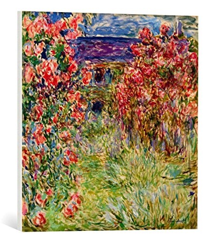 kunst für alle Leinwandbild: Claude Monet La Maison Dans Les Roses - hochwertiger Druck, Leinwand auf Keilrahmen, Bild fertig zum Aufhängen, 50x50 cm