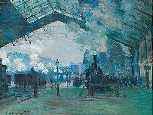 Keilrahmen-Bild - Claude Monet: Arrival of the Normandy Train, Gare Saint-Lazare 60 x 80 cm Leinwandbild