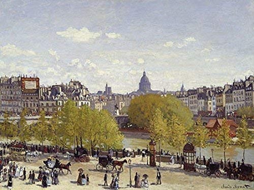 Keilrahmen-Bild - Claude Monet: Le quai du Louvre a Paris en 1867 60 x 80 cm