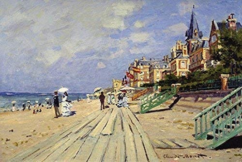 Keilrahmen-Bild - Claude Monet: Plage de Trouville 60 x 80 cm