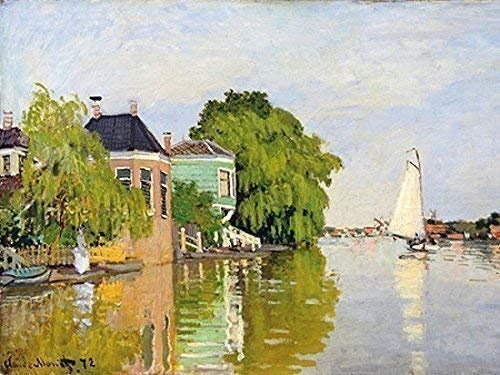 Keilrahmen-Bild - Claude Monet: Houses on the Achterzaan 60 x 80 cm