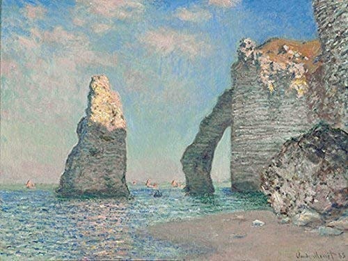 Keilrahmen-Bild - Claude Monet: The Cliffs at Etretat 60 x 80 cm