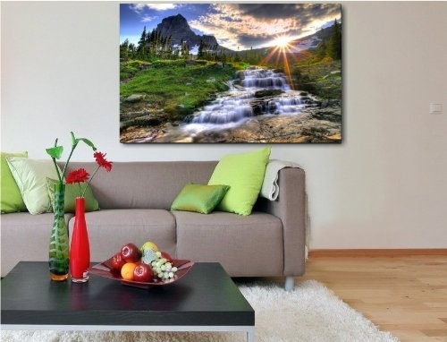 Bilder Kunstdrucke / Boikal / Leinwandbild, Bild mit Keilrahmen Wasserfall Wald, Landschaften / Natur 100x70 cm xxl.413