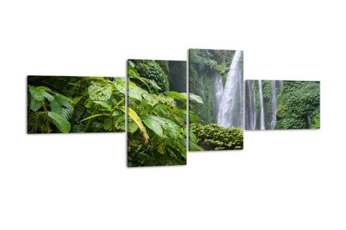 Leinwandbild Dschungel Wasserfall LW115 Wandbild, Bild...