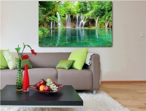 Bilder Kunstdrucke / Boikal / Leinwandbild, Bild mit Keilrahmen Wasserfall Wald, Landschaften / Natur 100x70 cm xxl.230