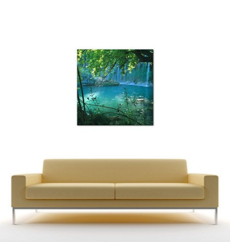 Keilrahmenbild - Kursunlu Wasserfälle - Türkei - Bild auf Leinwand - 80 x 80 cm - Leinwandbilder - Bilder als Leinwanddruck - Landschaften - Natur - Dschungel - Wasserfall im Wald