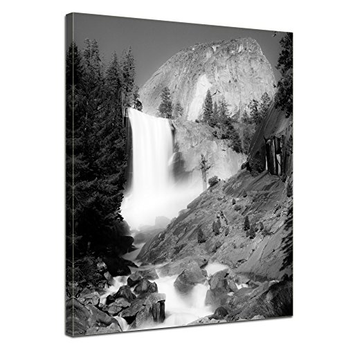 Keilrahmenbild - Wasserfall III - Bild auf Leinwand - 90 x 120 cm - Leinwandbilder - Bilder als Leinwanddruck - Landschaften - Bach - Kleiner Wasserlauf