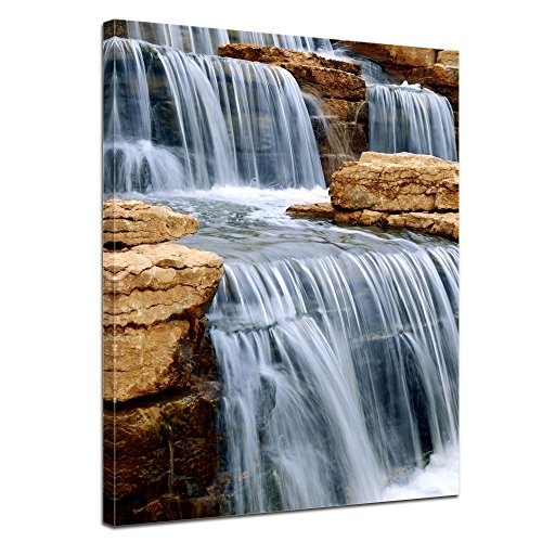 Keilrahmenbild - Wasserfall I - Bild auf Leinwand - 90 x...