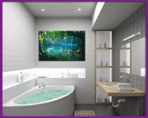 Keilrahmenbild Wasserfall Leinwandbild 50x60cm hochwertige Qualitätsware Bild auf Leinwand