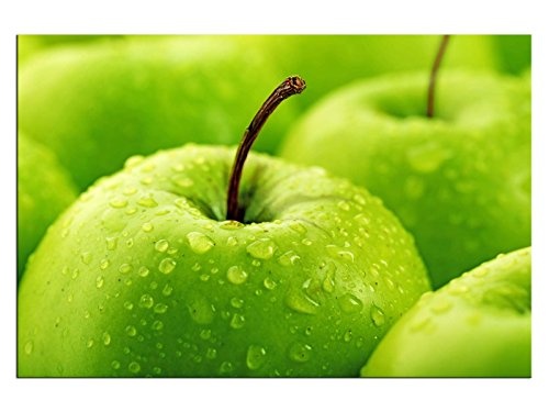 kunst-discounter Grüne Äpfel Obst Leinwandbilder auf Keilrahmen A06026 Wandbild Poster 150 x 100 cm