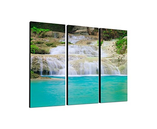 130x90cm - Keilrahmenbild Wasserfall Landschaft Thailand...