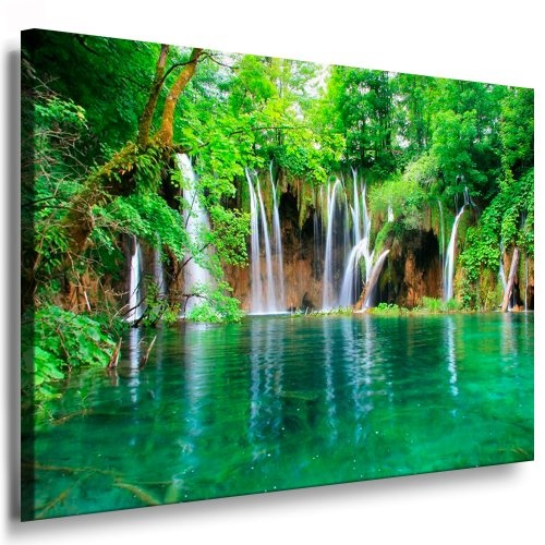 Bilder Kunstdrucke / Boikal / Leinwandbild, Bild mit Keilrahmen Wasserfall Wald, Landschaften / Natur 70x50 cm xxl.222