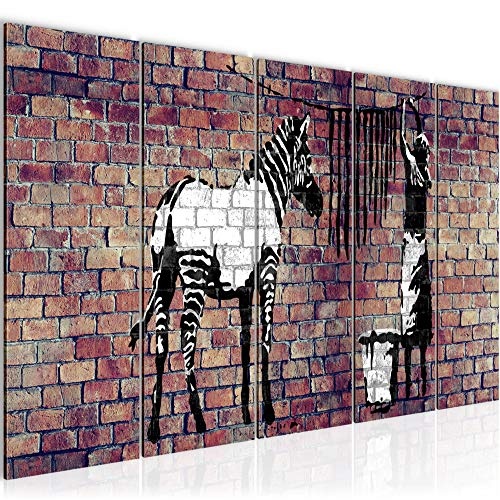 Bilder Banksy Washing Zebra Wandbild 200 x 80 cm Vlies -...