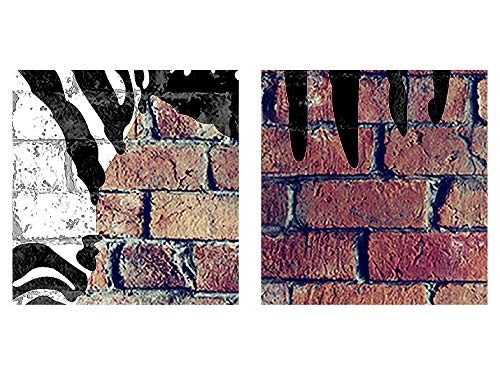 Bilder Banksy Washing Zebra Wandbild 200 x 80 cm Vlies - Leinwand Bild XXL Format Wandbilder Wohnzimmer Wohnung Deko Kunstdrucke Braun 5 Teilig - MADE IN GERMANY - Fertig zum Aufhängen 012955b