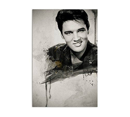 Elvis Presley Aquarell Art 90x60cm Portrait Digital Art...