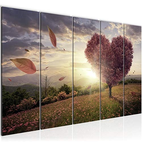 Bilder Herbst Baum Herz Wandbild 200 x 80 cm Vlies -...